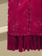 3 Piece - Pure Organza Embroidered Suit S115248
