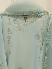 3 Piece- Pure Sheesha Silk Embroidered Suit S115328