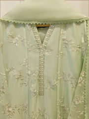 3 Piece- Pure Sheesha Silk Embroidered Suit S115344