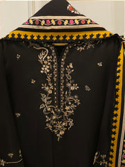 3 Piece- Pure Sheesha Silk Embroidered Suit S115364