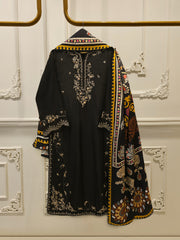 3 Piece- Pure Sheesha Silk Embroidered Suit S115364