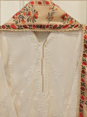 3 Piece- Pure Korean Silk Embroidered Suit S115360