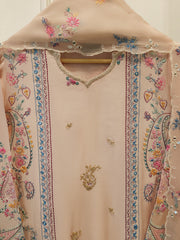 3 Piece- Pure Sheesha Silk Embroidered Suit S115405