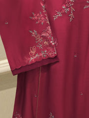 3 Piece - Embroidered Khaddi Silk Suit WS00414