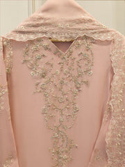 3 Piece - Pure Embroidered Chiffon Suit S115541