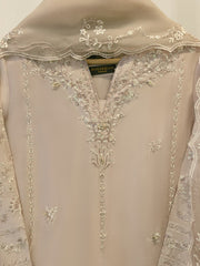 3 Piece- Pure Sheesha Silk Embroidered Suit S115658