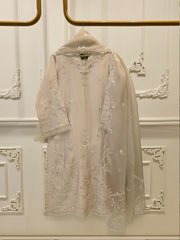 3 Piece- Pure Sheesha Silk Embroidered Suit S115658