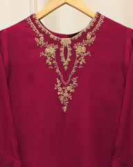 Pure Khaddi Silk Embroidered Shirt S115764