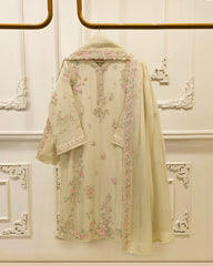 3 Piece - Pure Embroidered Chiffon Suit S115760