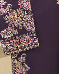 2 Piece- Pure Sheesha Silk Embroidered Suit S115765