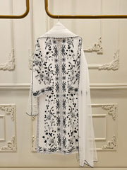 3 Piece - Pure Embroidered Cotton Net Suit S111706