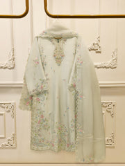 3 Piece- Pure Sheesha Silk Embroidered Suit S115692