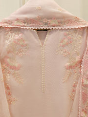 3 Piece - Pure Embroidered Cotton Net Suit S113800