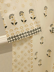 3 Piece - Hand Block Printed Kora Cotton Suit S113520