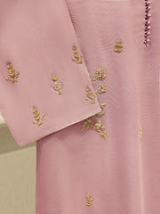 2 Piece - Pure Embroidered Cotton Net Suit S111870