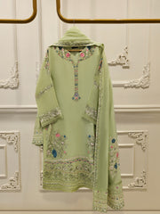 3 Piece - Pure Embroidered Cotton Net Suit S111775