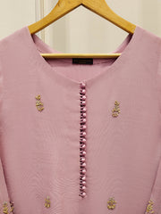 2 Piece - Pure Embroidered Cotton Net Suit S111870