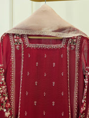 3 Piece- Pure Cotton Net Embroidered Suit S111589