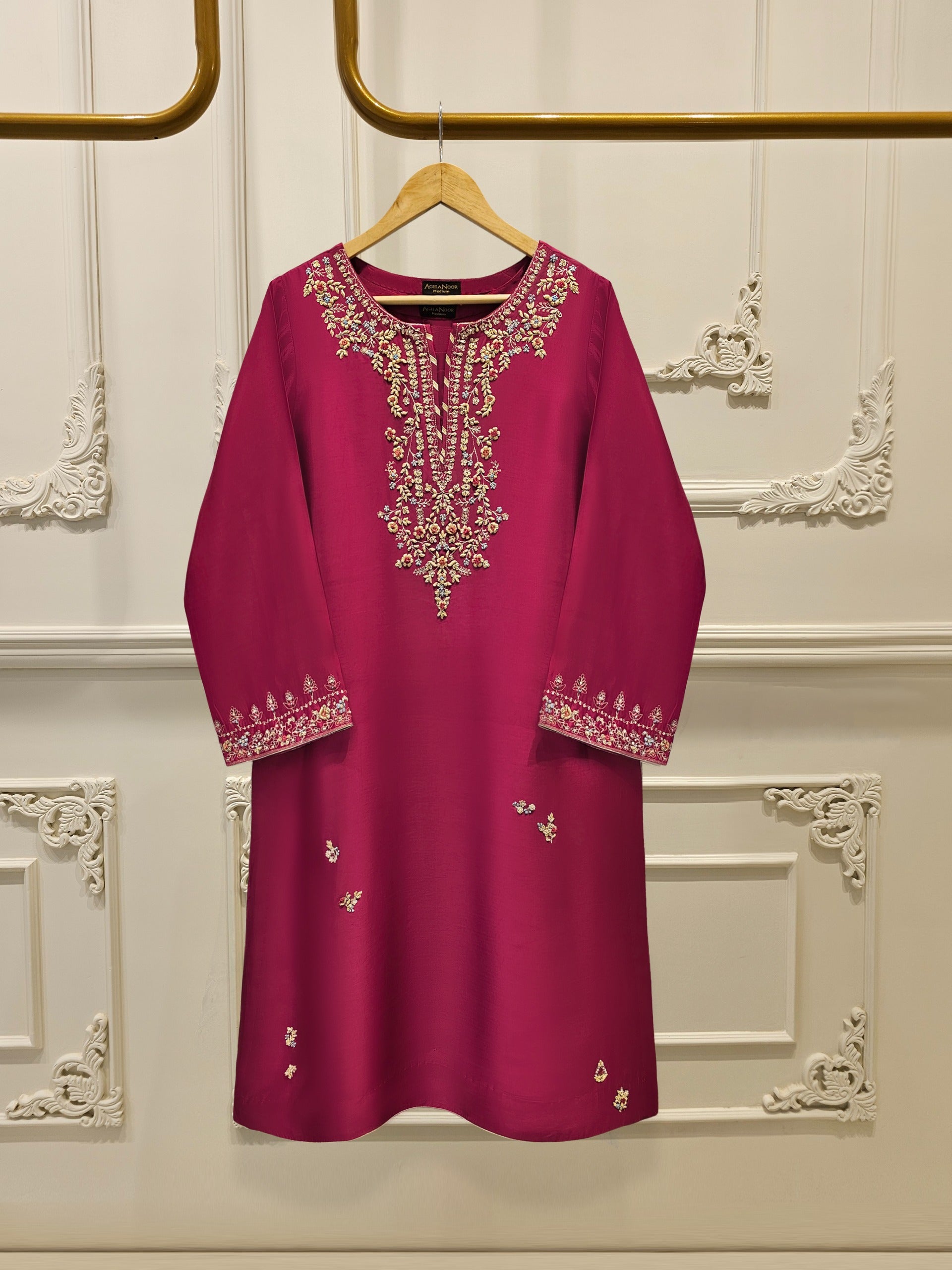 Piece- Pure Embroidered Sheesha Silk Suit S111764