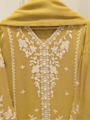 3 Piece - Pure Embroidered Cotton Net Suit S113630