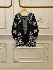 2 Piece- Pure Silk Net Embroidered Suit S111766