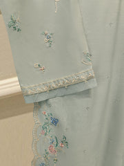 3 Piece - Pure Khaddi Silk Embroidered Suit S114390