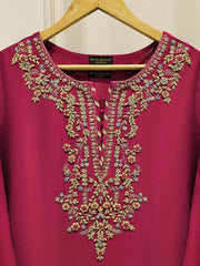 2 Piece- Pure Embroidered Sheesha Silk Suit S111764