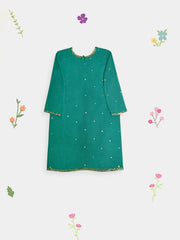 (Kids) 2 Piece - Embroidered Cotton Net Suit KD099