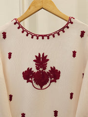 3 Piece - Pure Embroidered Cotton Net Suit S111855