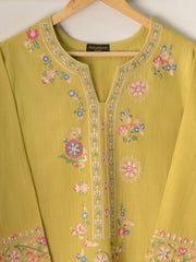 2 Piece- Embroidered Pure Karandi Shirt S110831