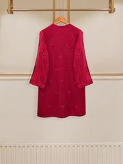 3 Piece - Pure Cotton Net Embroidered Suit S109626
