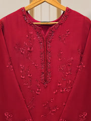 3 Piece - Pure Cotton Net Embroidered Suit S109624