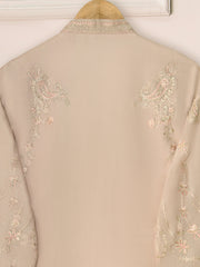 3 Piece - Pure Cotton Net Embroidered Suit S111299