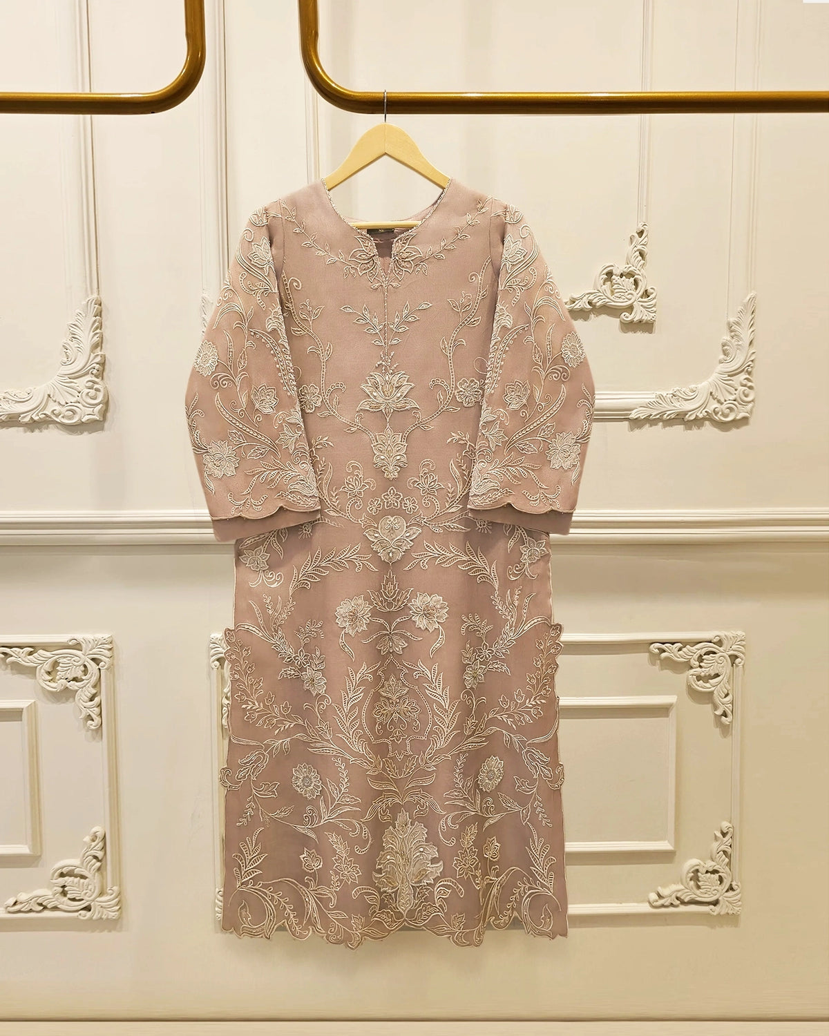 2 Piece - Pure Organza Embroidered Suit S114939