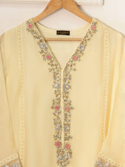 3 Piece - Pure Cotton Net Embroidered Suit S111469