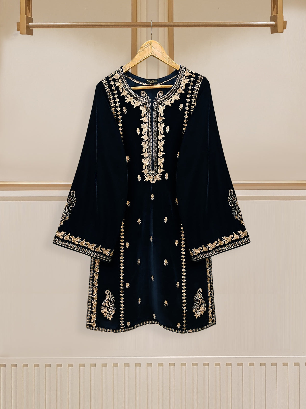 2 Piece- Embroidered Velvet Suit S110489