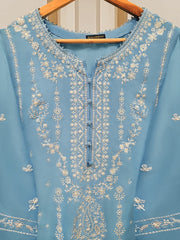 3 Piece - Pure Raw Silk Embroidered Suit S109637