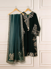 3 Piece- Embroidered Velvet Suit S110853