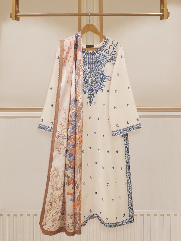 3 Piece - Embroidered Twill Viscose Suit S108507