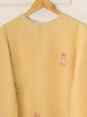 3 Piece - Pure Organza Embroidered Suit S111543