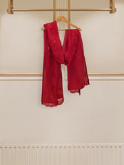 3 Piece - Pure Cotton Net Embroidered Suit S109624