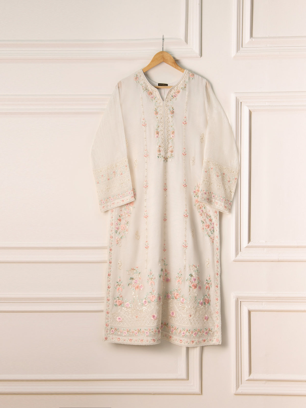 2 Piece- Pure Cotton Net Embroidered Suit S110731