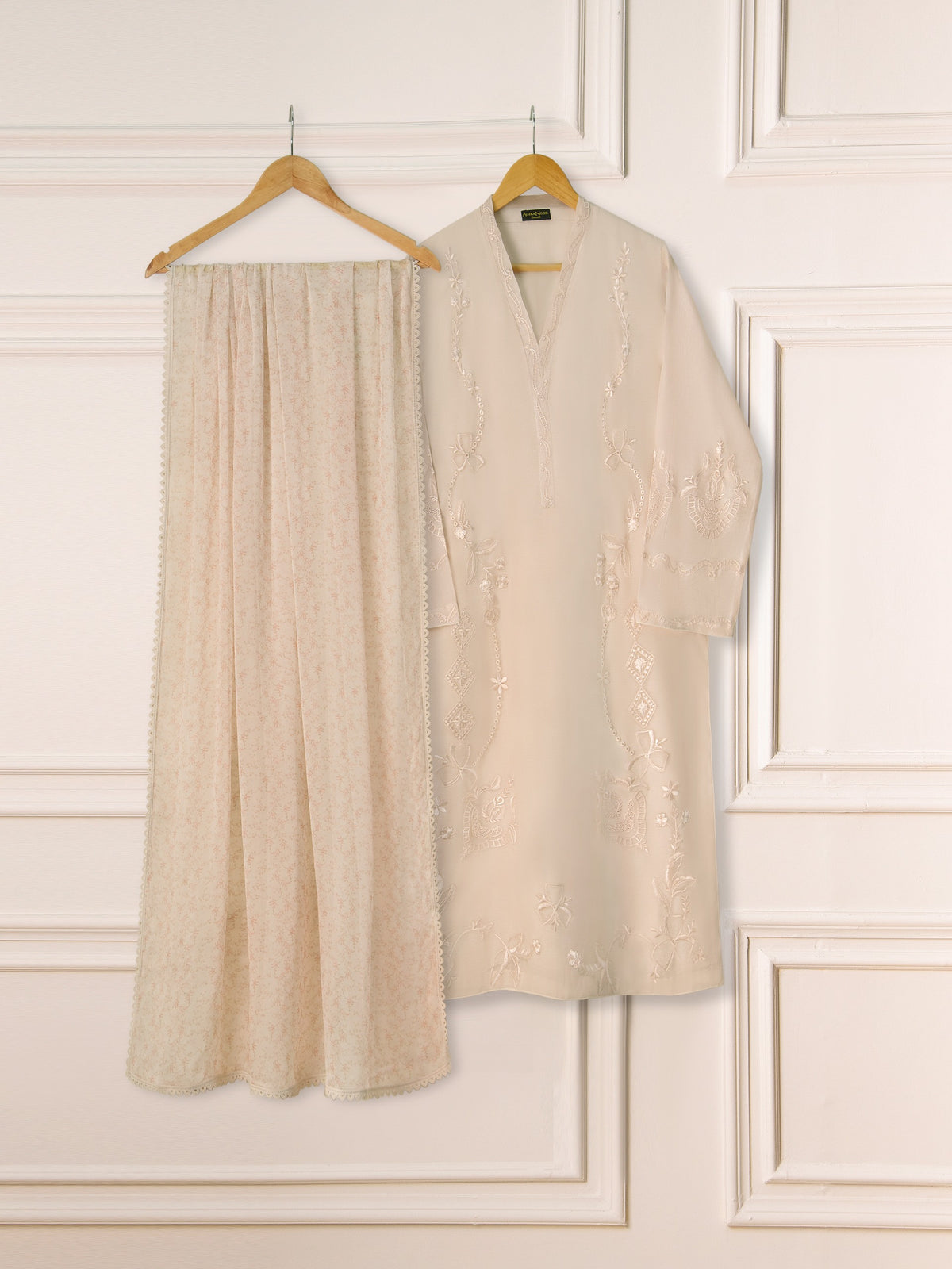 3 Piece- Pure Cotton Net Embroidered Suit S111228