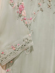 2 Piece - Pure Chiffon Embroidered Suit S111342