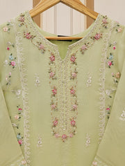 3 Piece - Pure Cotton Net Embroidered Suit S109619