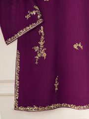 3 Piece- Pure Cotton Net Embroidered Suit S111238
