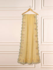 3 Piece - Pure Organza Embroidered Suit S111543