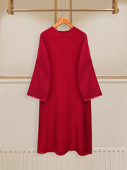 3 Piece - Pure Cotton Net Embroidered Suit S109624