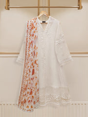 3 Piece - Pure Cotton Net Embroidered Suit S109770