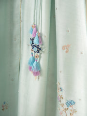 3 Piece- Pure Silk Net Embroidered Suit S111529